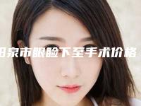 阳泉市眼睑下至手术价格(费用)清单大全重磅曝光一览(眼睑下至手术均价为：6002元)